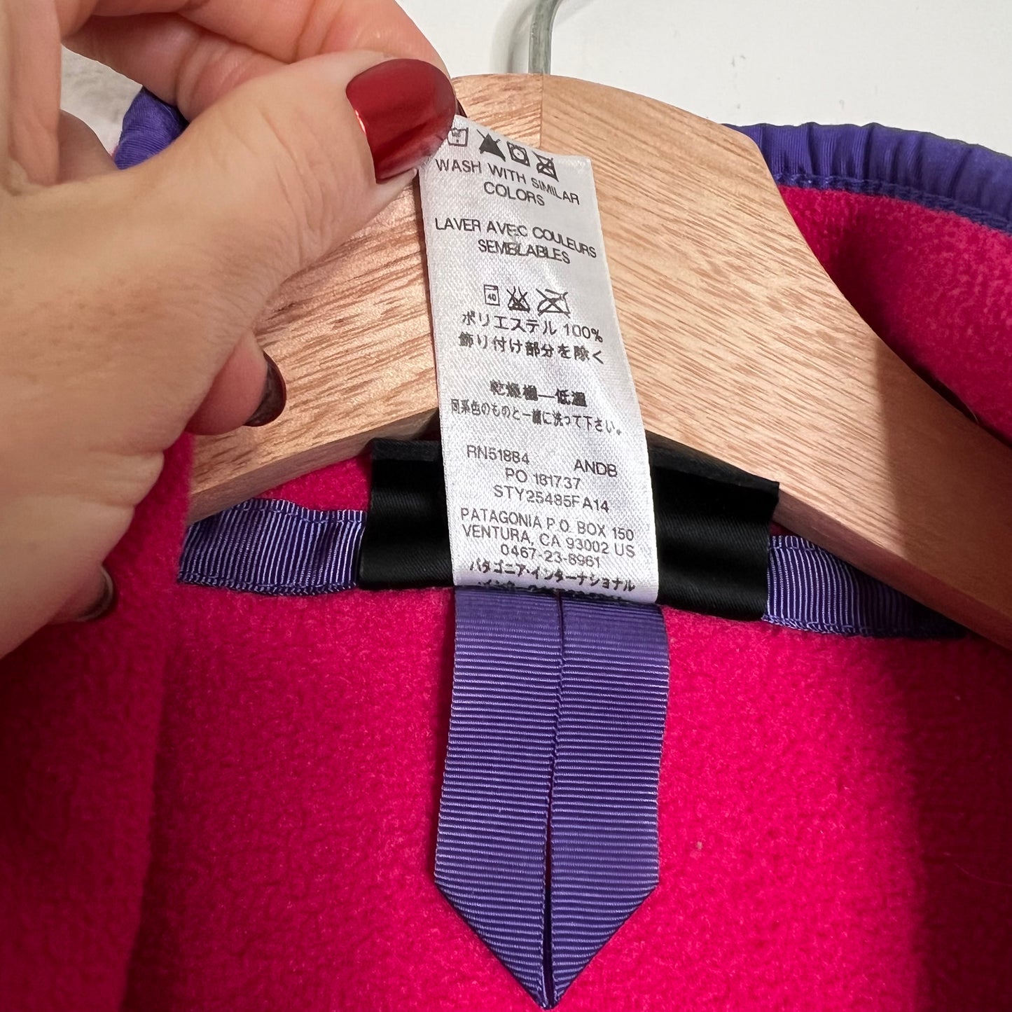 Patagonia Synchilla Full Zip Fleece Jacket Women's Size M Pink Blue STYLE #25485