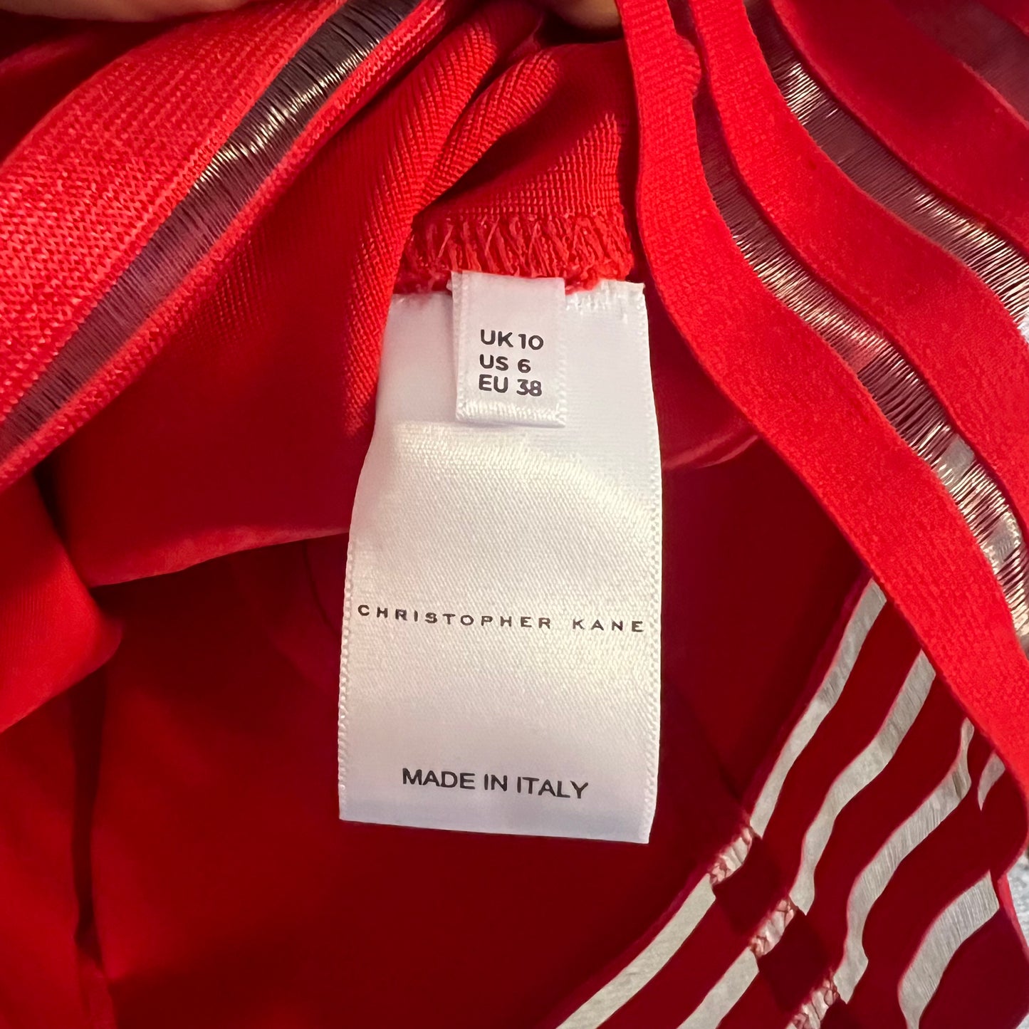 Christopher Kane Red Cutout Bandage Bodycon Midi Dress US 6 ( UK 10 / EU 38)