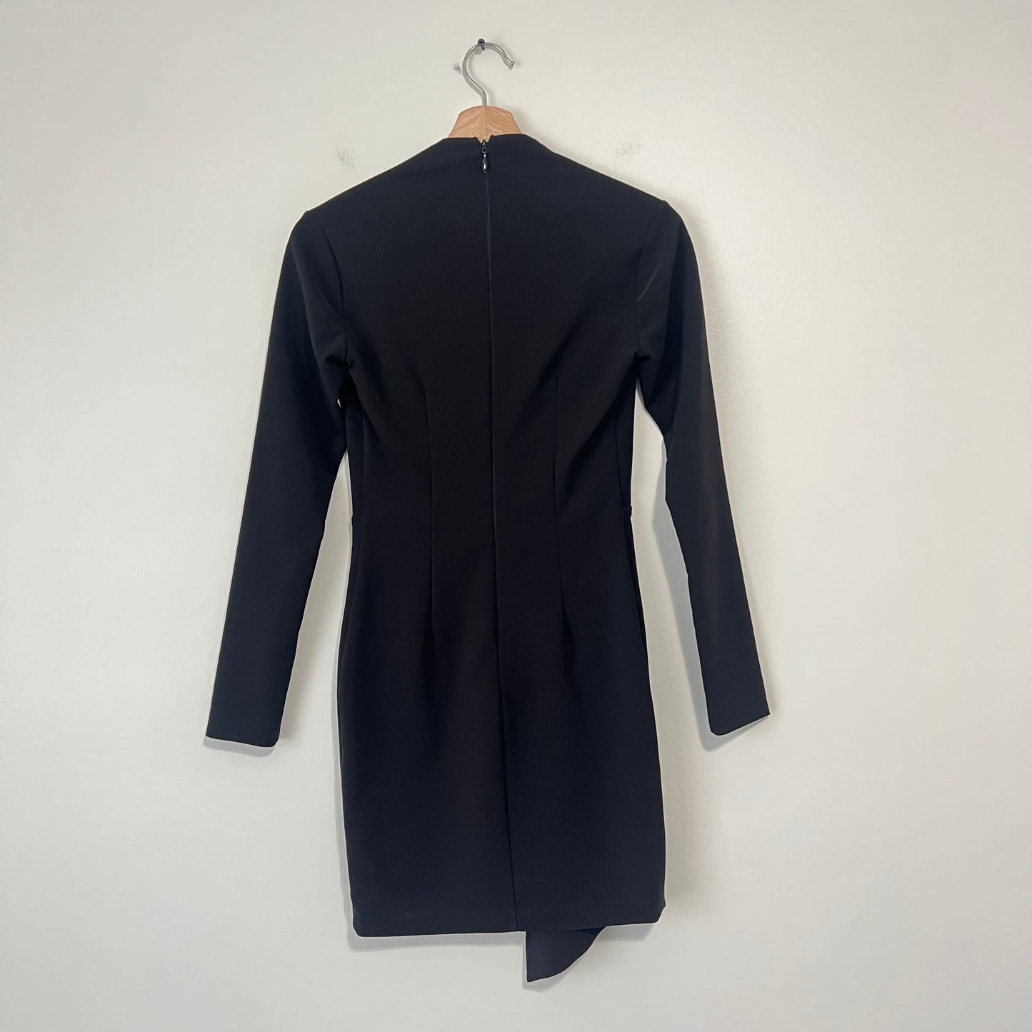 Nookie Billie Blazer Dress Black XS Deep V-Neck Asymmetric Hem Bodycon Mini