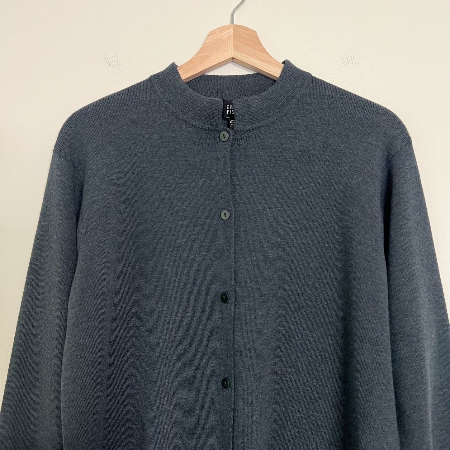 Eileen Fisher Italian Wool Longline Cardigan Size Large Luxury Classic