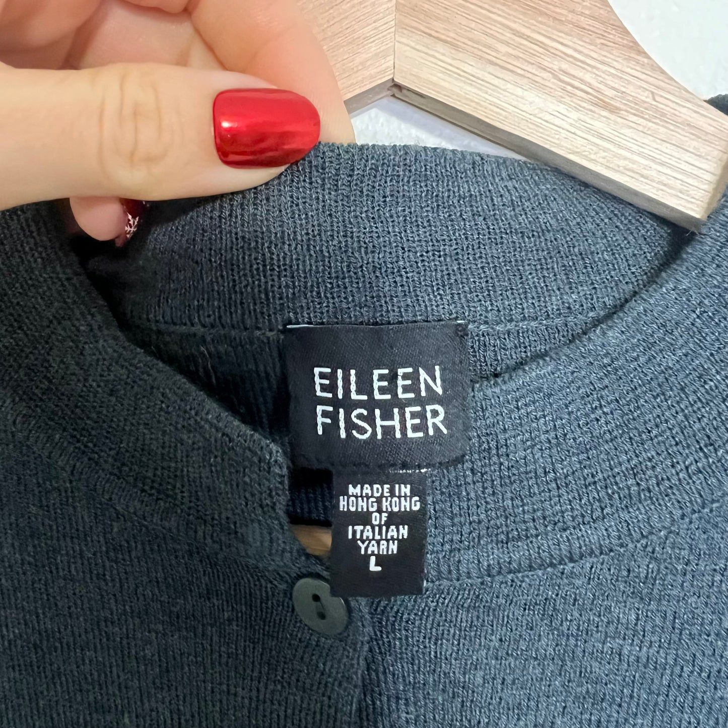 Eileen Fisher Italian Wool Longline Cardigan Size Large Luxury Classic