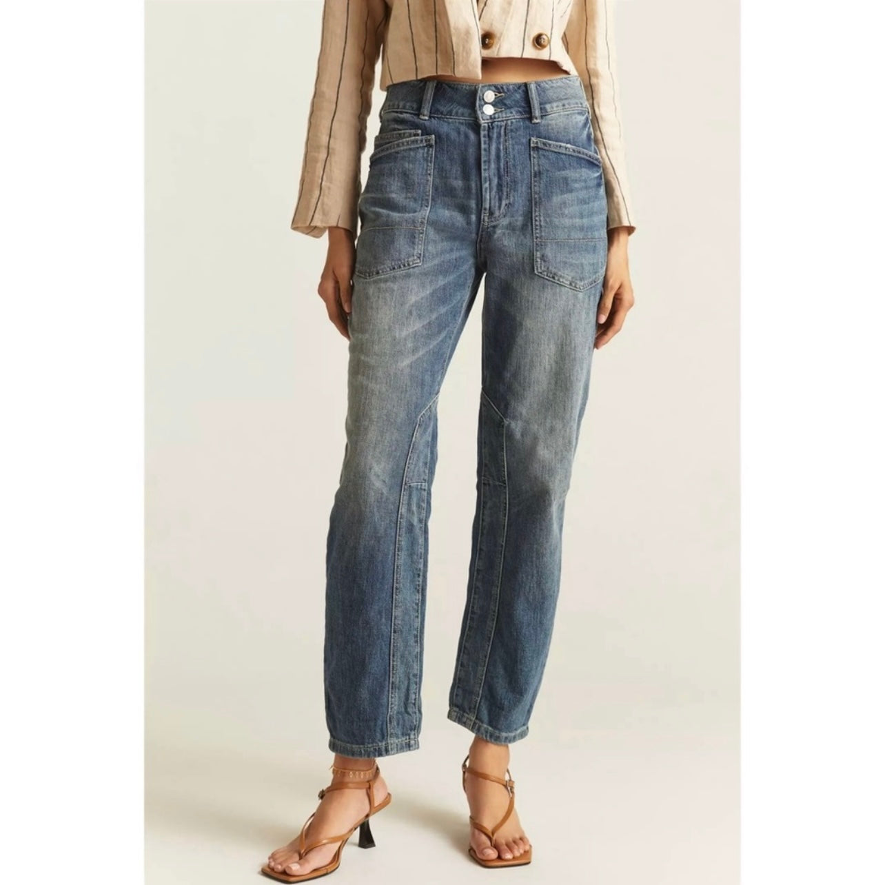 Anthropologie Pilcro The Wanderer Relaxed Jeans Blue High Rise Size 28
