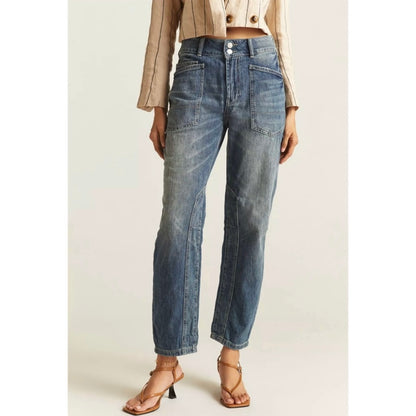 Anthropologie Pilcro The Wanderer Relaxed Jeans Blue High Rise Size 28