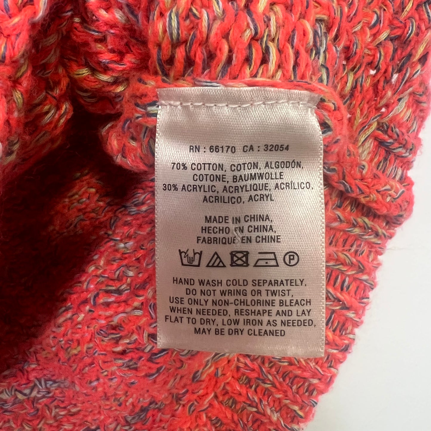 Anthropologie Moth Neon Marled Swing Sweater Top 3/4 Sleeve Size Small