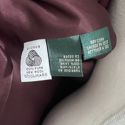 Lauren Ralph Lauren Blazer 14 Navy Wool Crest Logo Embroidered Emblem Jacket Academia