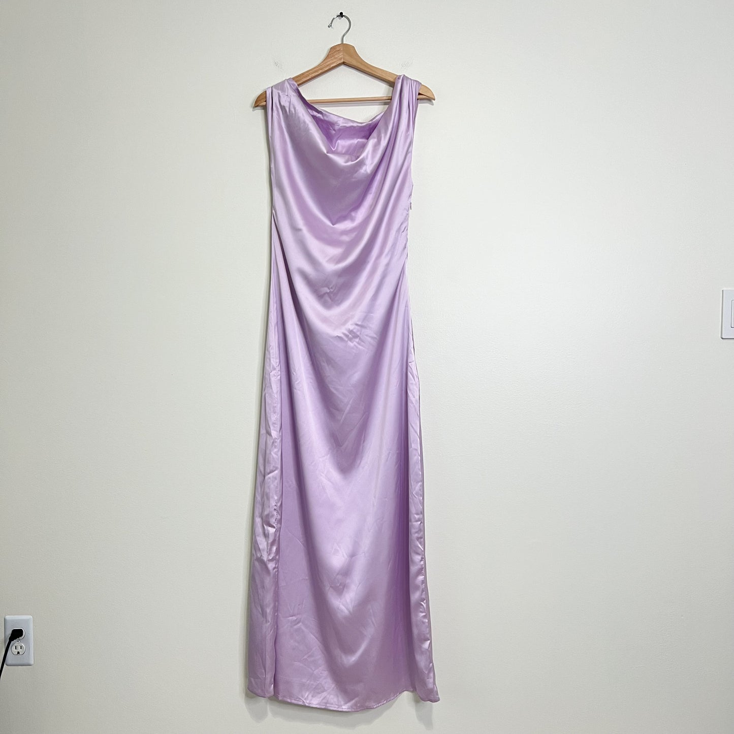 Peppermayo Heart Of Glass Satin Maxi Dress - Lilac Size 8