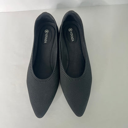 Vivaia Women's Pointed Toe Ballet Flats Aria 5 Black Shoes Size 40.5 US 9.5