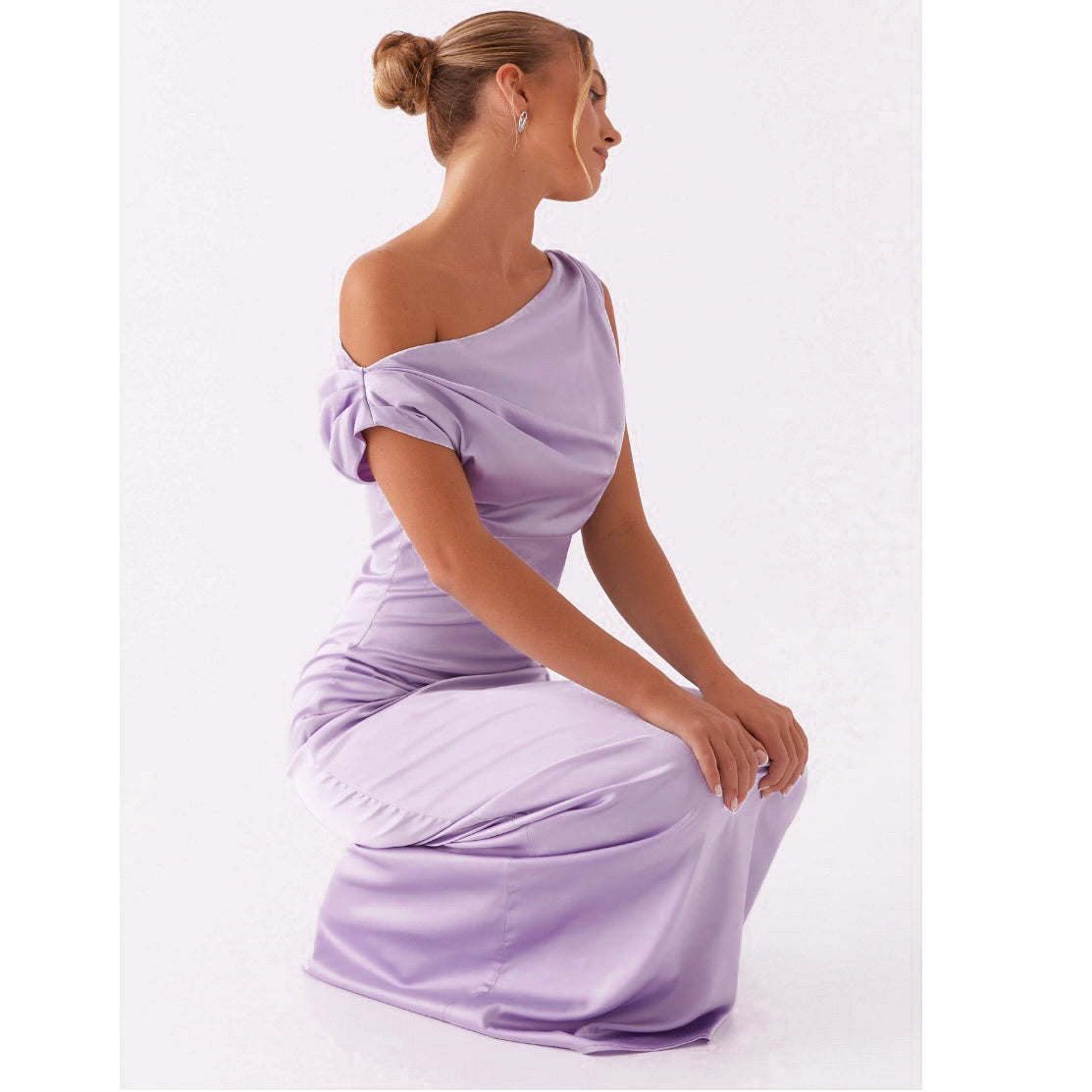 Peppermayo Heart Of Glass Satin Maxi Dress - Lilac Size 8