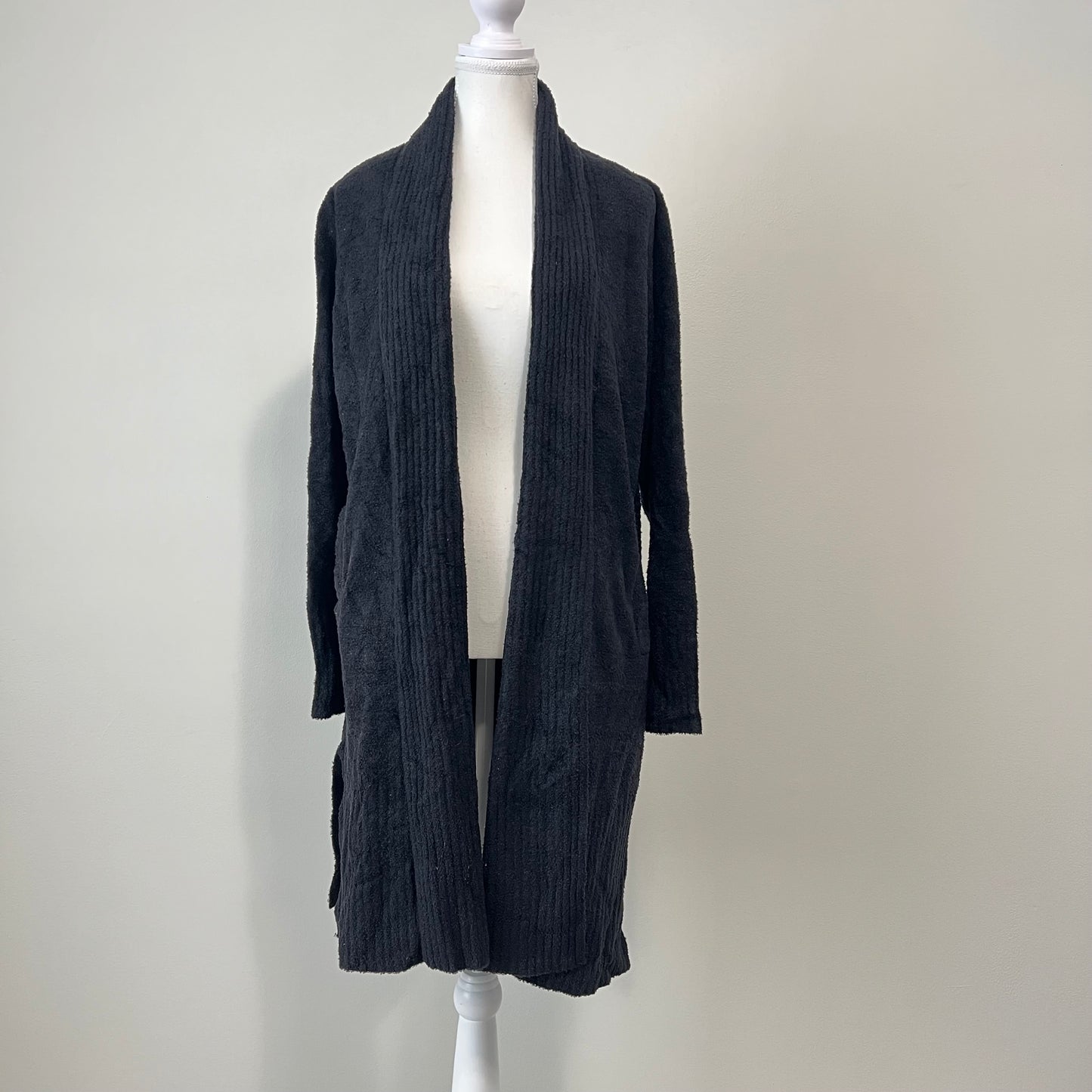 Barefoot Dreams CozyChic Lite Catalina Long Cardigan NEW Black Size Large Petite