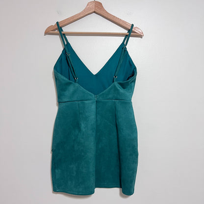Revolve Superdown Carrie Faux Suede Mini Dress Green NEW Size Small