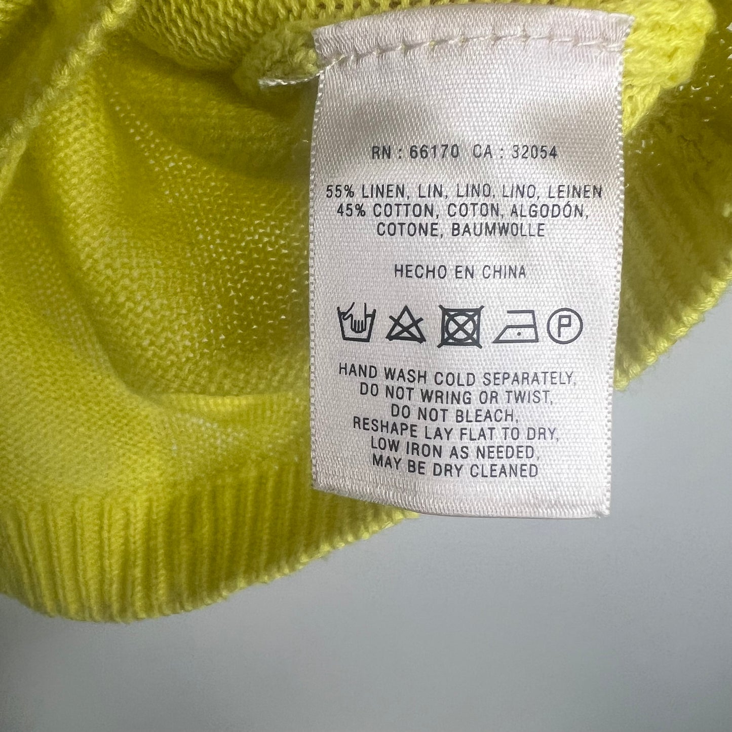 Anthropologie Moth Cutout Addie Sweater Tee Top Size Medium Yellow Cotton Linen