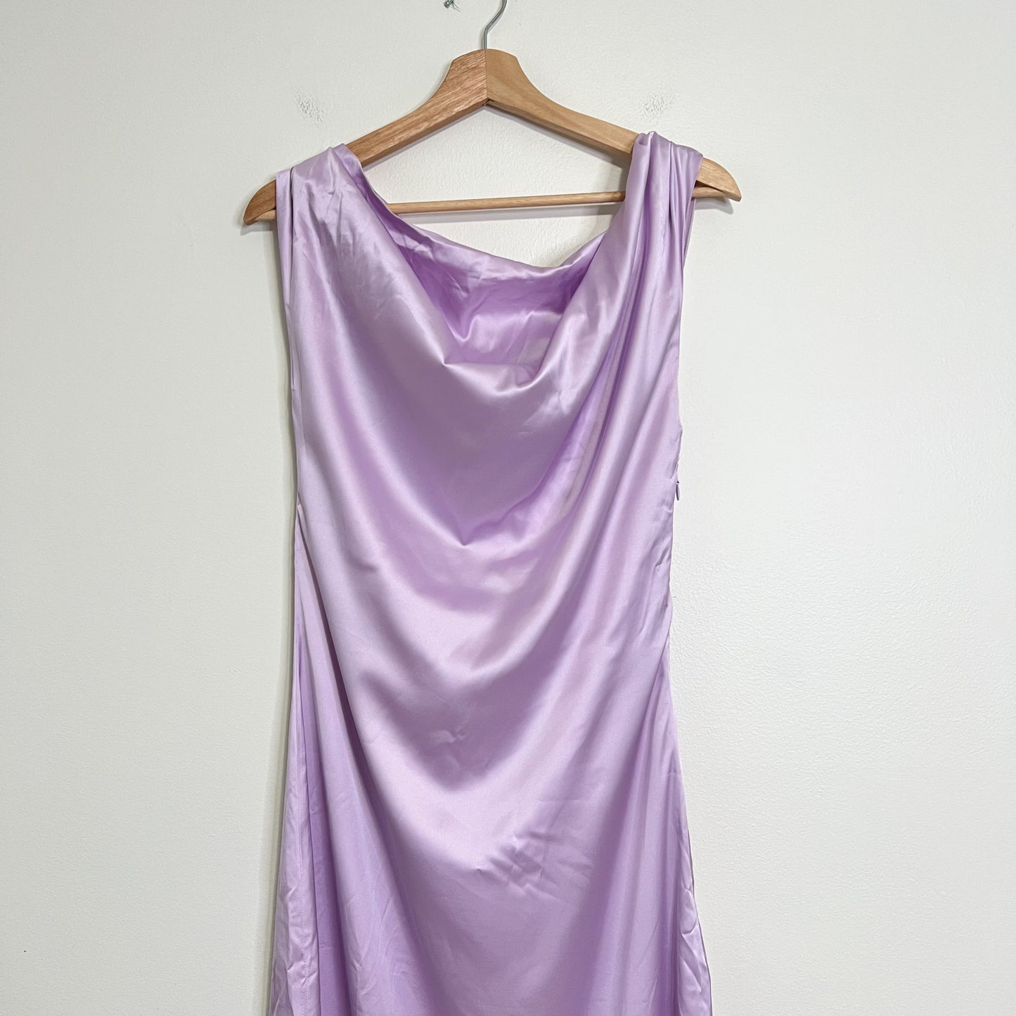 Peppermayo Heart Of Glass Satin Maxi Dress - Lilac Size 8