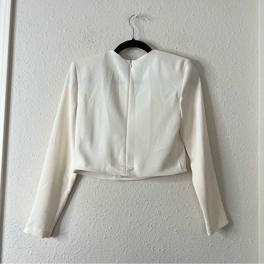 ZARA Long Sleeve Cropped Blouse Top NEW Size XS in Ivory