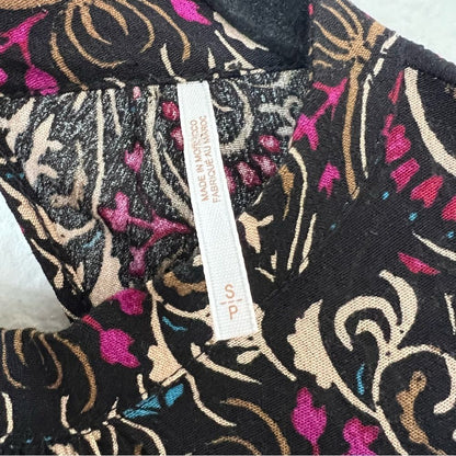 Free People Sweet Thang Printed Black Tunic Combo Size Small
