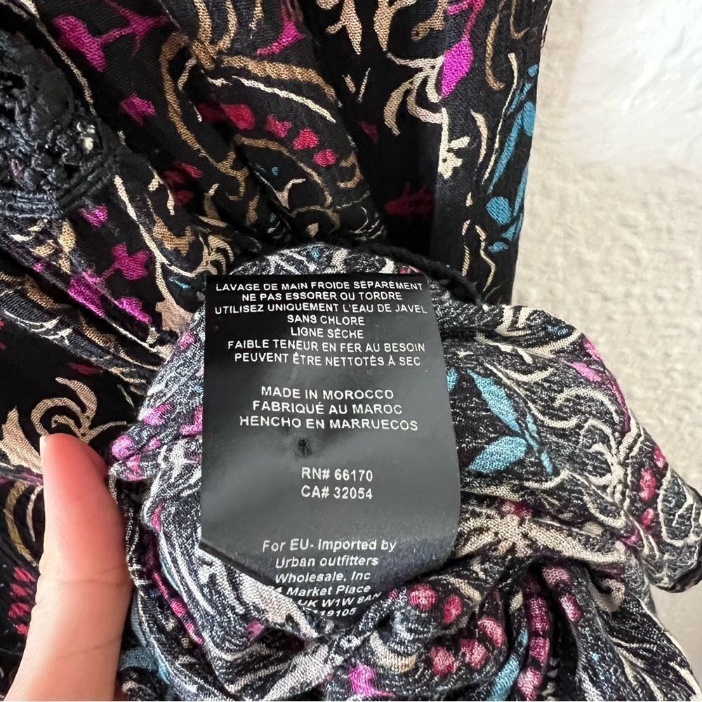 Free People Sweet Thang Printed Black Tunic Combo Size Small