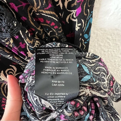 Free People Sweet Thang Printed Black Tunic Combo Size Small