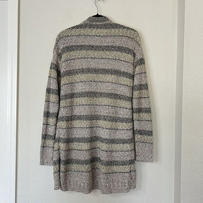 Lane Bryant Striped Open Front Longline Cardigan Sweater Shimmer Size 14/16