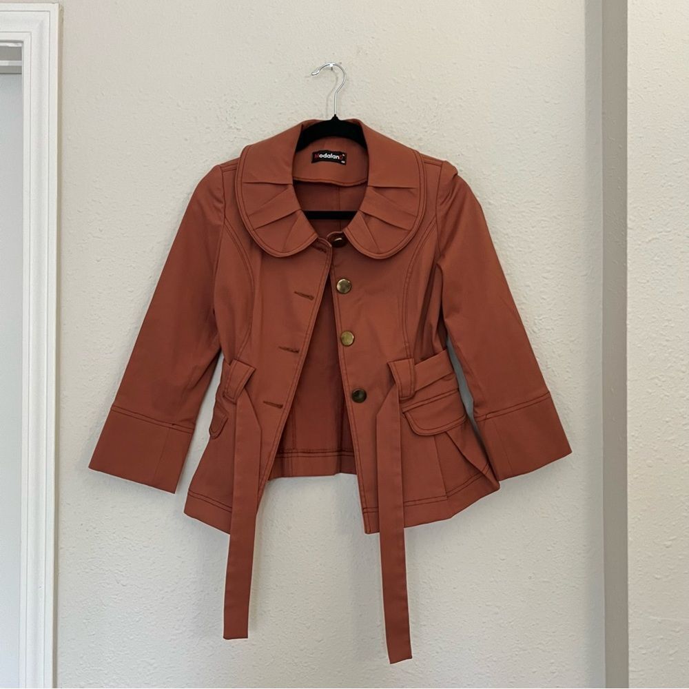 Cropped Trench Coat Jacket