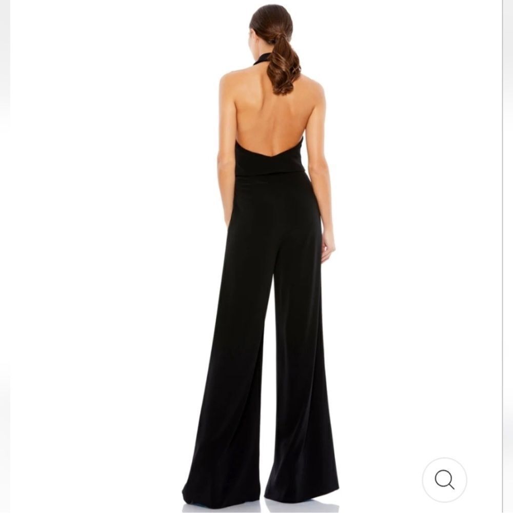 Mac Duggal Black Tuxedo Halter Jumpsuit NEW Size 6