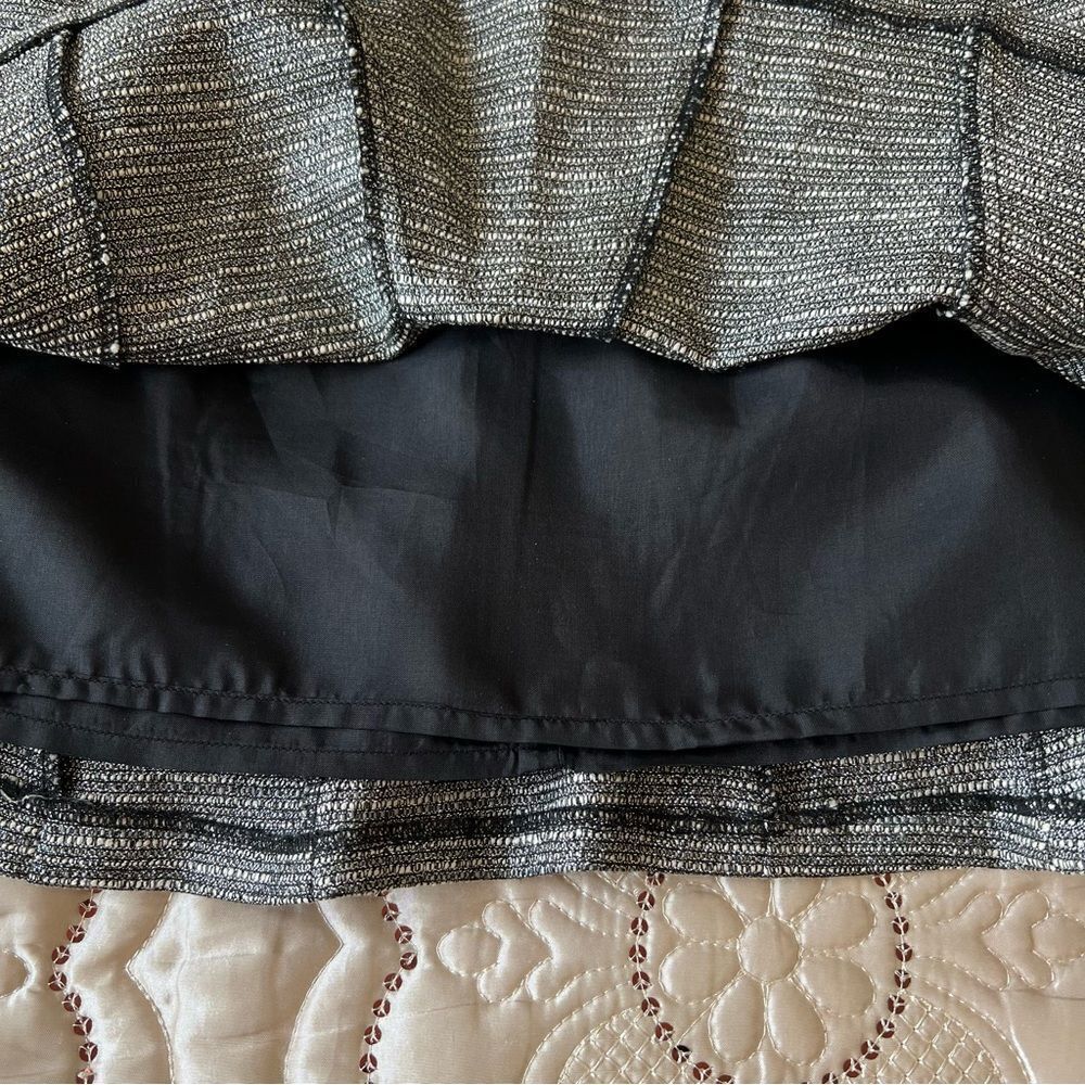 Banana Republic Tweed Metallic Pleated Fit & Flare Mini Skirt Size 14