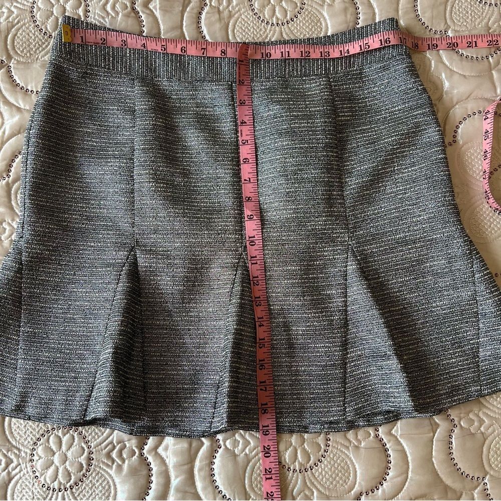 Banana Republic Tweed Metallic Pleated Fit & Flare Mini Skirt Size 14