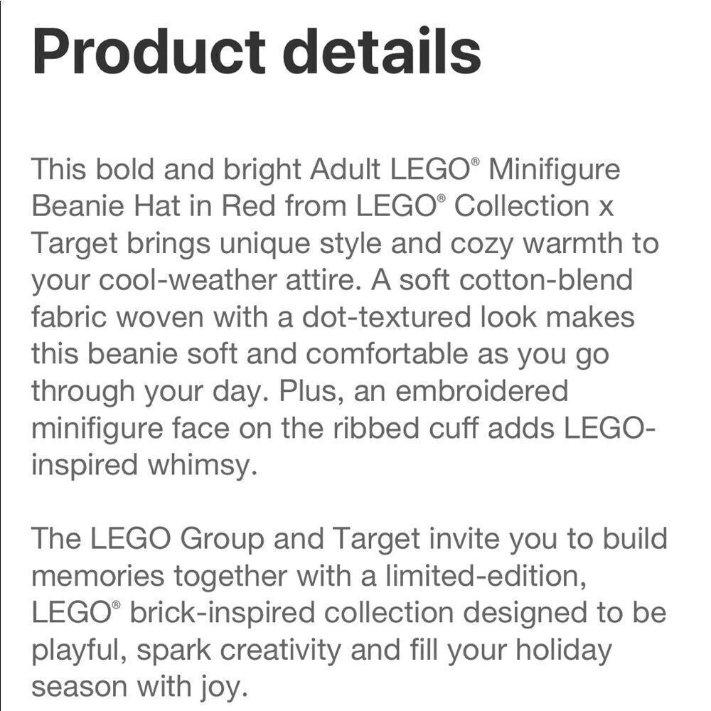 Adult LEGO® Collection x Target Minifigure Patch Beanie Hat - Teal