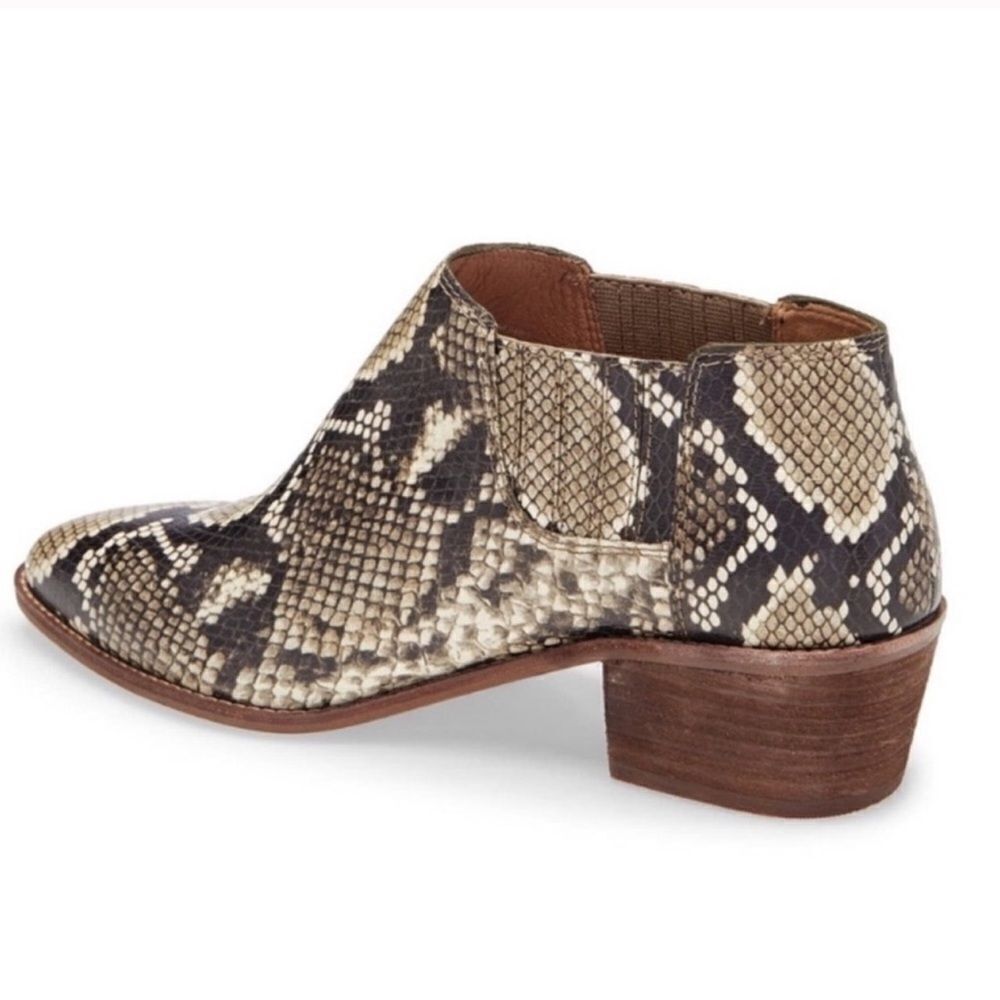 Madewell Chelsea Snakeskin Boots Leather Upper Size 8