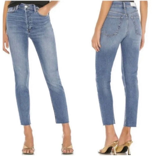 RE/DONE High Waisted Button Fly Debim Jeans Size 29 Medium Wash