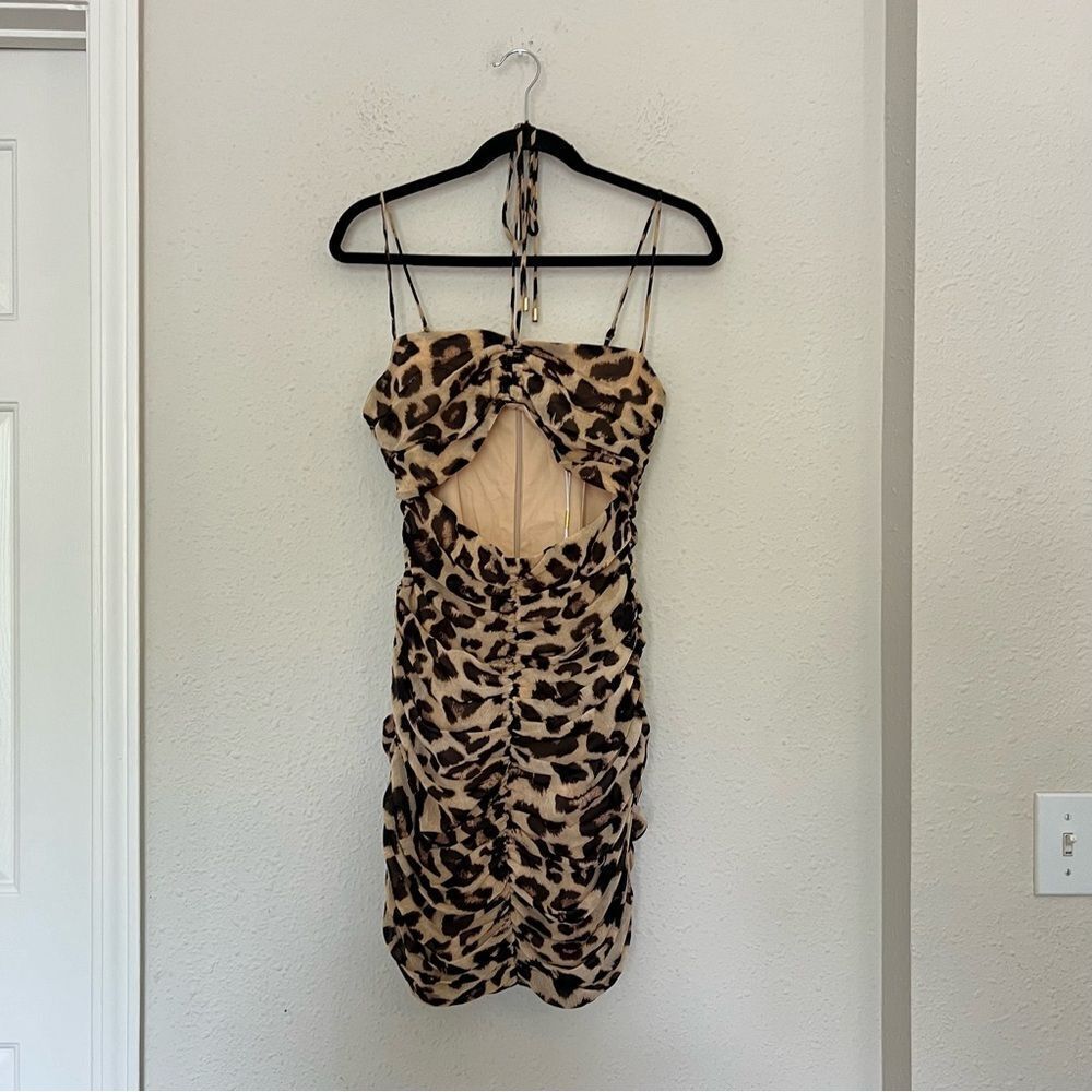 Runaway The Label Acadia Leopard Mini Dress NEW Size Small