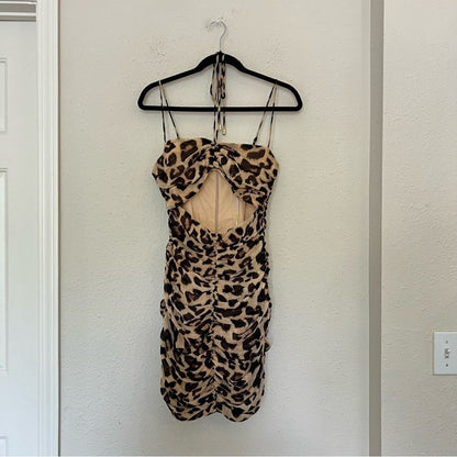 Runaway The Label Acadia Leopard Mini Dress NEW Size Small