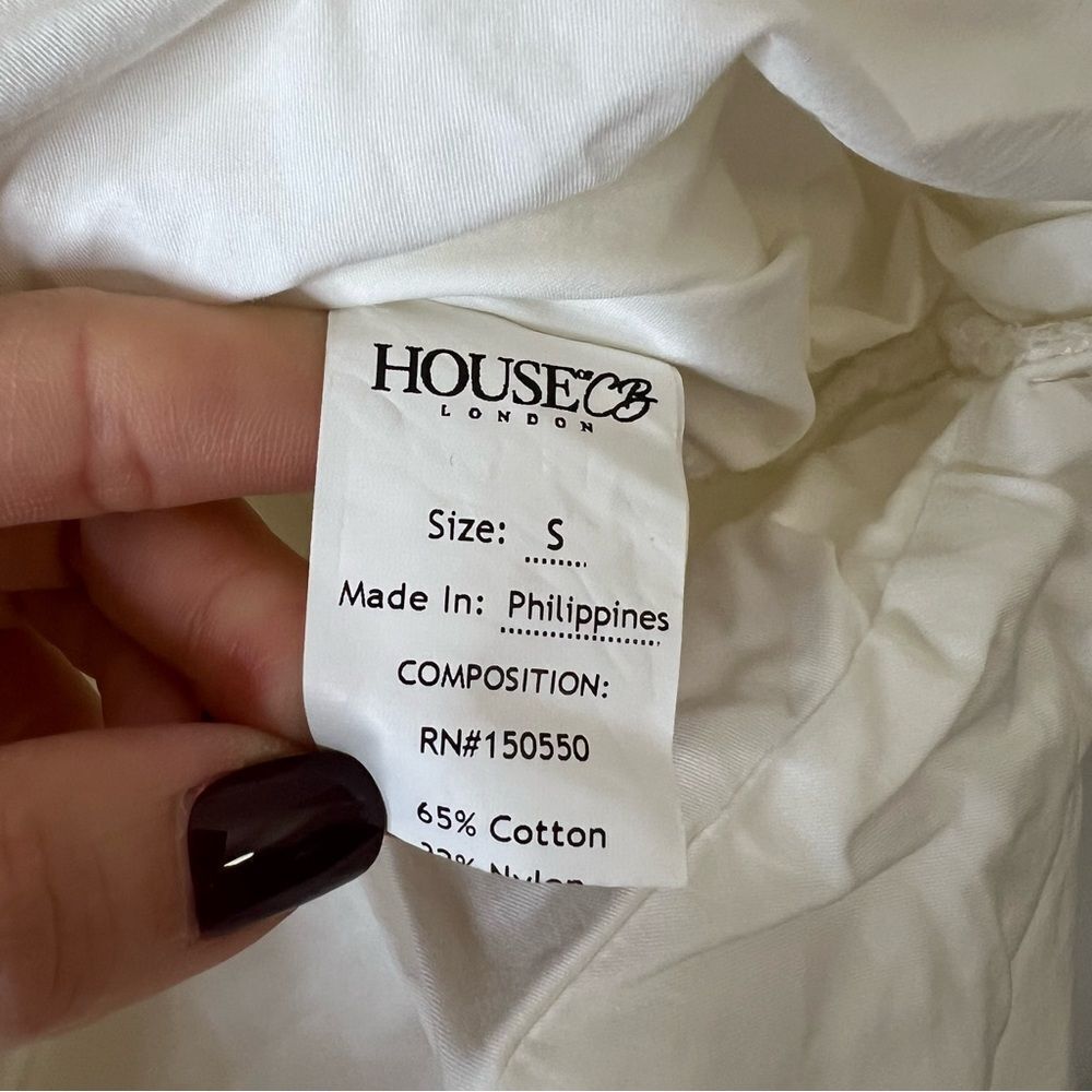 House of CB Clementine White Cutout Ruched Bodycon Mini Dress Size Small