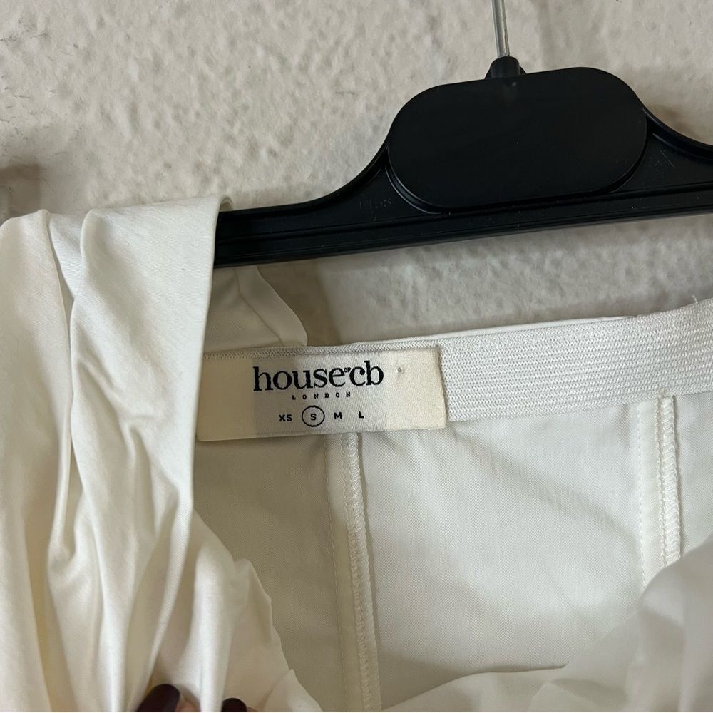 House of CB Clementine White Cutout Ruched Bodycon Mini Dress Size Small