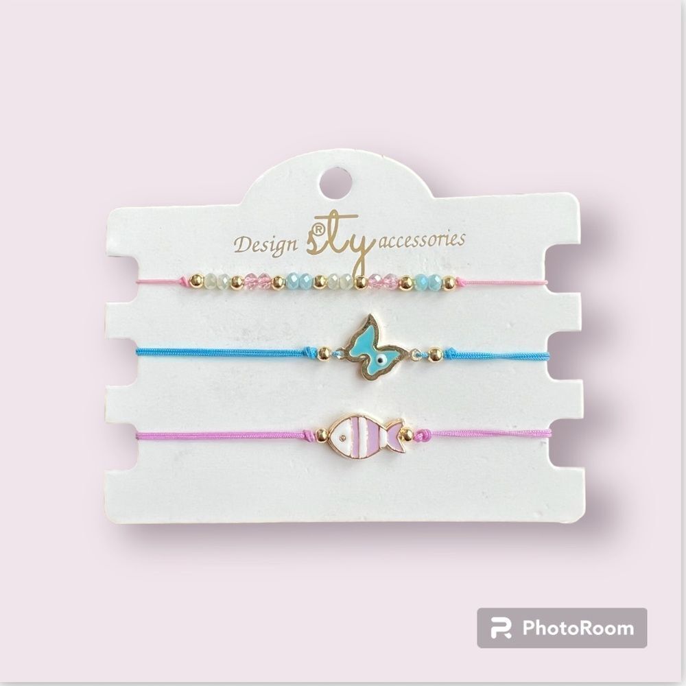 Macrame String Evil Eye Lucky Boho Bracelet NEW Set of 3
