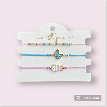 Macrame String Evil Eye Lucky Boho Bracelet NEW Set of 3