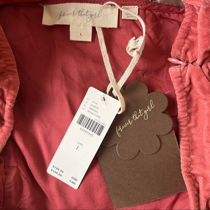 Anthropologie Corset-Seamed Velvet Top Size L