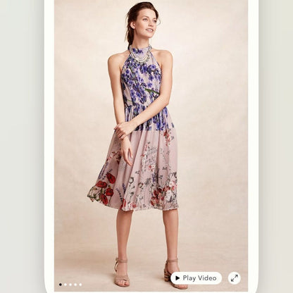 Anthropologie Petaline Midi Dress Varun Bahl