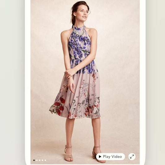 Anthropologie Petaline Midi Dress Varun Bahl