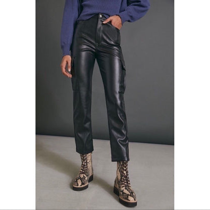Anthropologie Avec Les Filles Gabi Vegan Faux Leather Utility Pants