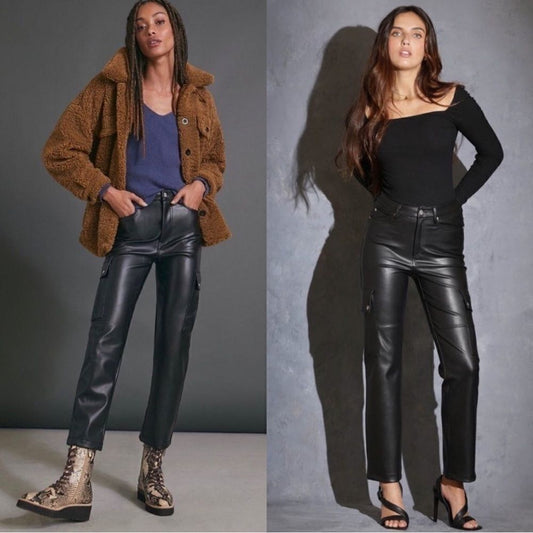 Anthropologie Avec Les Filles Gabi Vegan Faux Leather Utility Pants