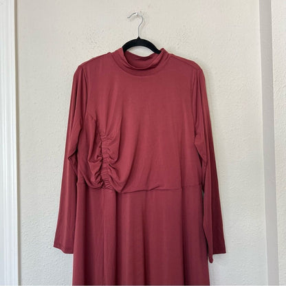 Eloquii Asymmetrical Long Sleeve Midi Dress NEW Plus Size 18