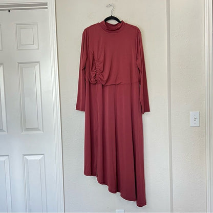 Eloquii Asymmetrical Long Sleeve Midi Dress NEW Plus Size 18