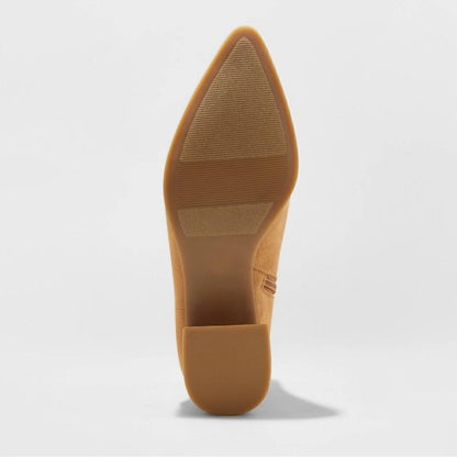 A New Day Women's Delilah Heeled Ankle Boots in Camel | Size 9,5