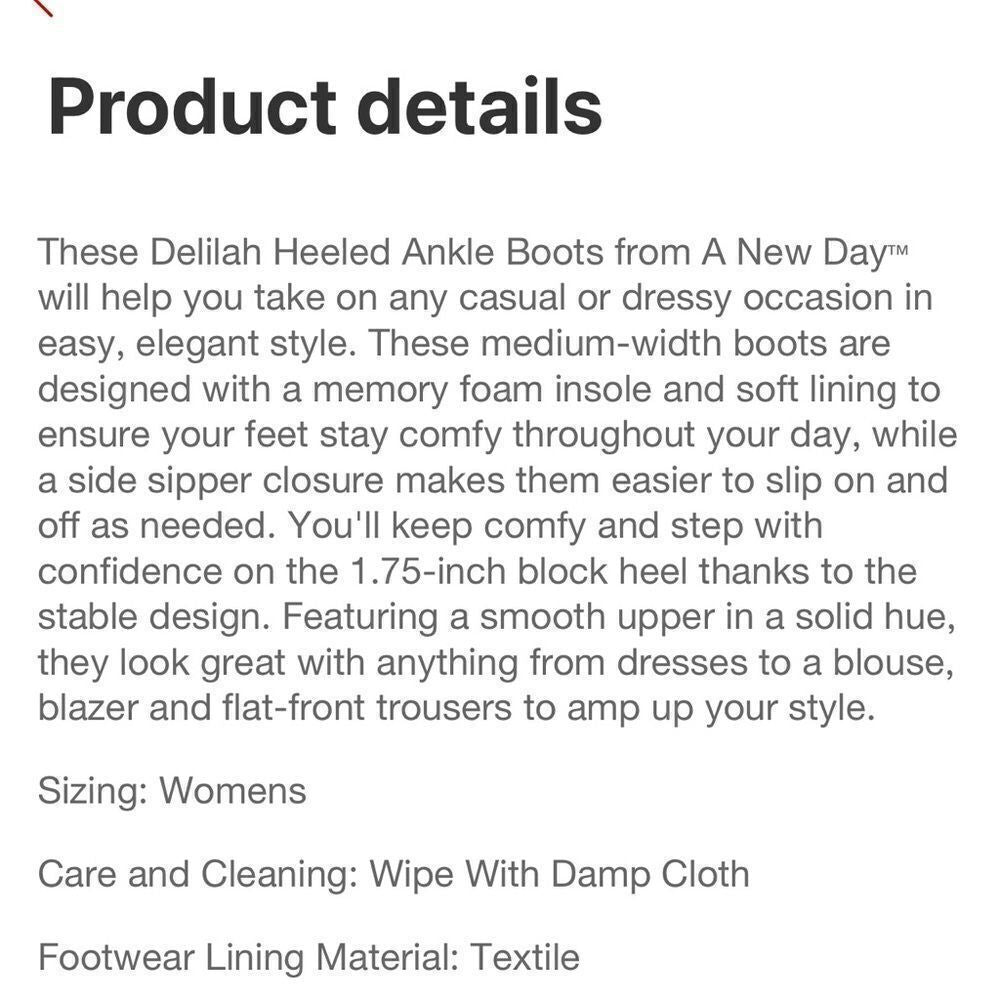 A New Day Women's Delilah Heeled Ankle Boots in Camel | Size 9,5