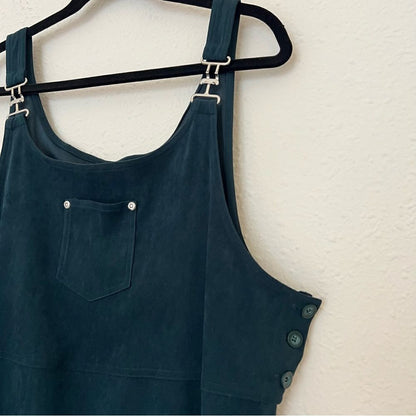 Eric Charles Pinafore Midi Overall Dress in Green Plus Size 1X