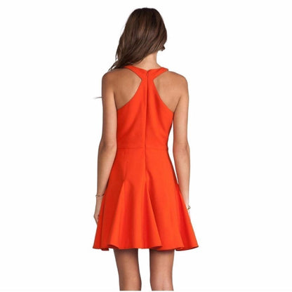 Hunter Bell Laurie Front Zip Cut Out  Flare Mini Dress Size 6