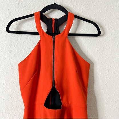 Hunter Bell Laurie Front Zip Cut Out  Flare Mini Dress Size 6