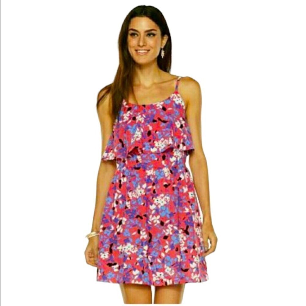 Elle Pink Floral Mini Dress Size Medium
