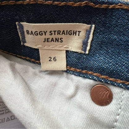 Madewell Baggy Straight Jeans in Dark Worn Indigo Wash size 26