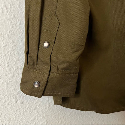 ZARA TRF OUTERWEAR Shacket Shirt Jacket Ruffle NEW Olive Green Size Large