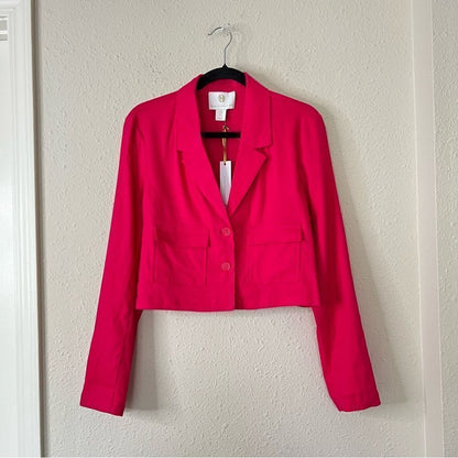 House of Harlow Linen Blend Blazer in Pink NEW Size Medium
